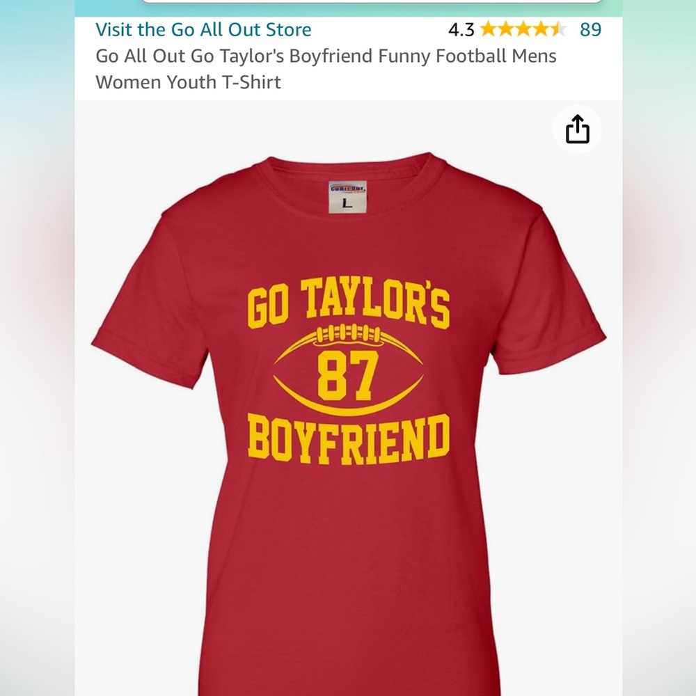 Go Taylor Swifts Boyfriend Travis Kelce  # 87 Kansas City Chiefs Swifty